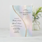 モダン アブストラクト イリデセントエンゲージメント 招待状 (スタンド正面)