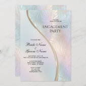 モダン アブストラクト イリデセント エンゲージメント 招待状 (正面/裏面)