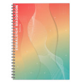 モダン アブストラクト ウェーブ デザイン | グラデーション ノートブック (正面)