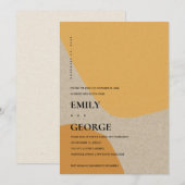 モダン アブストラクト オレンジ ラスト 結婚しました カード (正面/裏面)