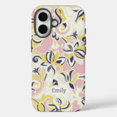 モダン アブストラクト ガーリー フラワー 名前入り Case-Mate iPhoneケース (裏面)