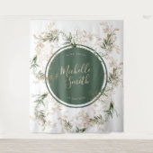 モダン アブストラクト ゴールド ユーカリ ボヘミア ブライダル シャワー タペストリー (正面)