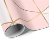 モダン アブストラクト ジオメトリック トライアングル ピーチ ゴールド ラッピングペーパー (ロールコーナー)