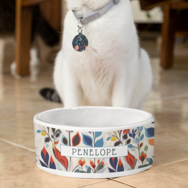 モダン アブストラクト スカンジナビア フローラル | モノグラム ボウル (クリエイターアップロード済み)