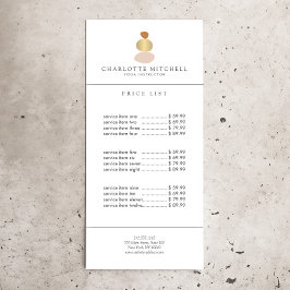 モダン アブストラクト ゼン ストーン ゴールド ロゴ ヨガ マッサージ ラックカード