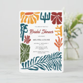 モダン アブストラクト テラコッタ フラワー ブライダル シャワー 招待状 (スタンド正面)