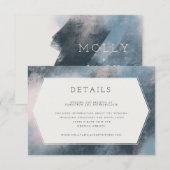 モダン アブストラクト ディテール カード (ネイビー/ブラッシュ) (正面/裏面)