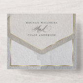 モダン アブストラクト ニュートラル カラー オールインワン招待状 (裏面)