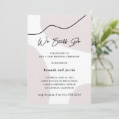 モダン アブストラクト ニュートラル | 結婚誓約更新 招待状 (スタンド正面)