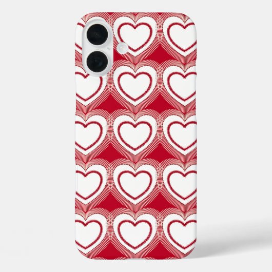 モダン アブストラクト ハート - 赤と白 Case-Mate iPhoneケース (裏面)