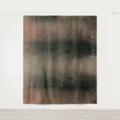 モダン アブストラクト ピンク ブラック ゴールド グランジ タペストリー (正面)