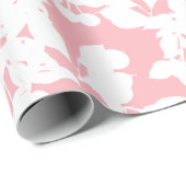 モダン アブストラクト ピンク ホワイト フローラル ラッピングペーパー (ロールコーナー)