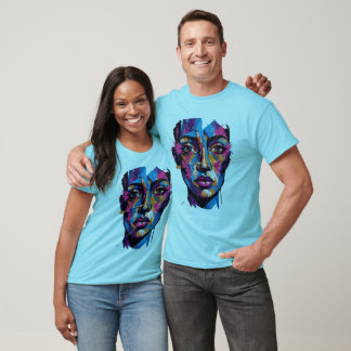 モダン・アブストラクト・フェイスアートTシャツ Tシャツ
