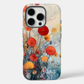 モダン アブストラクト フラワーズ 名前入り Case-Mate iPhoneケース (裏面)