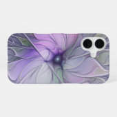 モダン・アブストラクト・フラワー・フラクタルアート iPhone 16ケース (裏面横)