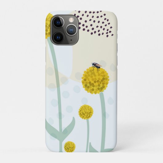 モダン アブストラクト ボタニカル イエロー ビリーボタン Case-Mate iPhoneケース (裏)