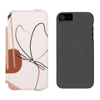 モダン アブストラクト ボタニカル ラップトップ スリーブ ミニマリスト iPhone SE/5/5sウォレットケース