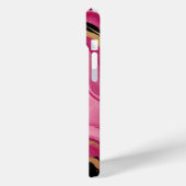 モダン アブストラクト マゼンタ ピンク ゴールド グリッター ブラック Case-Mate iPhoneケース (裏面 / 左)