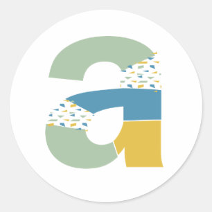 モダン アブストラクト レター A モノグラム オーダーメイド ラウンドシール