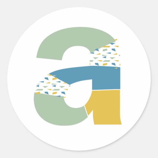 モダン アブストラクト レター A モノグラム パーソナライズド ラウンドシール (正面)