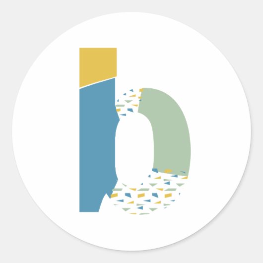 モダン アブストラクト レター B モノグラム パーソナライズド ラウンドシール (正面)