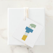 モダン アブストラクト レター F モノグラム パーソナライズド フェイバータグ (インサイチュ)