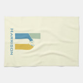 モダン アブストラクト レター H モノグラムイニシャル キッチンタオル (横)