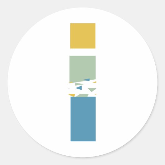 モダン アブストラクト レター I モノグラム オーダーメイド ラウンドシール (正面)