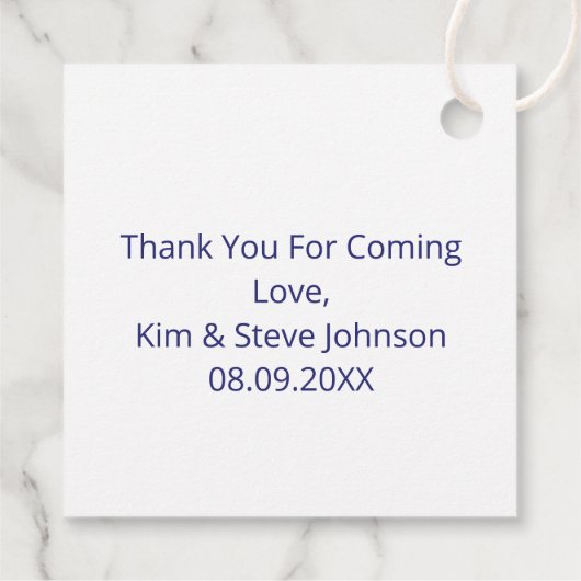 モダン アブストラクト レター J モノグラム パーソナライズド フェイバータグ (裏面)