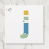 モダン アブストラクト レター J モノグラム パーソナライズド フェイバータグ (正面)