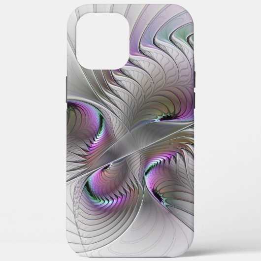 モダン・アブストラクト+恥ずかしがり屋のファンタジー人物 フラクタルアート Case-Mate iPhoneケース (裏面)