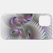 モダン・アブストラクト+恥ずかしがり屋のファンタジー人物 フラクタルアート Case-Mate iPhoneケース (裏面 (横))