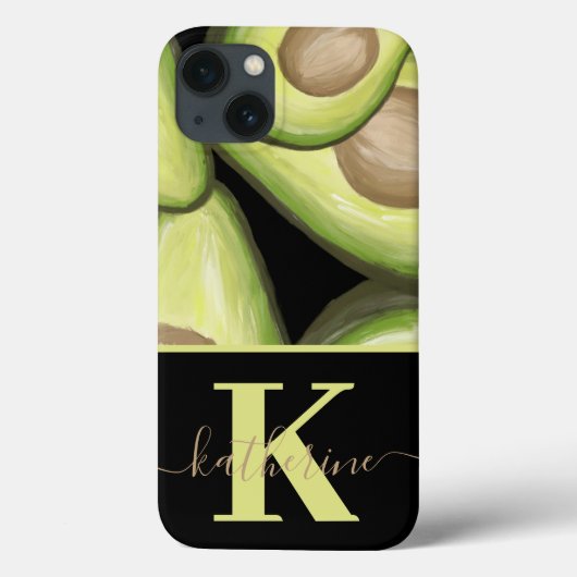 モダン・アボカド・モノグラム柄 Case-Mate iPhoneケース (裏面)