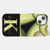 モダン・アボカド・モノグラム柄 iPhoneケース (裏面横)