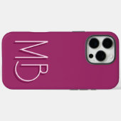 モダン アマランス モノグラムイニシャル モダン Case-Mate iPhoneケース (裏面 (横))