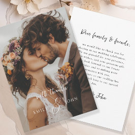 モダン、アンパサンド、手書きフォント、1枚の写真 サンキューカード