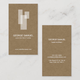 モダン アーキテクチャル ブロックス ロゴ ホワイト/クラフト 名刺