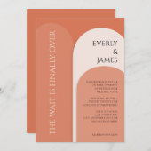  モダン アーチ ウェディング インビテーション I テラコッタ (正面/裏面)