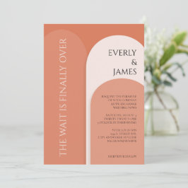  モダン アーチ ウェディング インビテーション I テラコッタ