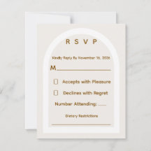 モダン アーチ & ゴールド ギター ウェディング RSVP