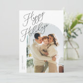 モダン アーチ スクリプト ホリデー シーズンカード (スタンド正面)