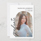 モダン アーチ フォト コラージュ 卒業式招待状 招待状 (正面)