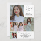 モダン アーチ フォト コラージュ 卒業式招待状 招待状 (裏面)