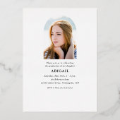 モダン アーチ フォト シェイジ 卒業  ゴールド 箔招待状 (裏面)