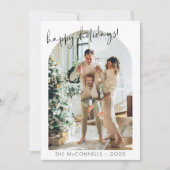 モダン アーチ フォト ホリデー カード (正面)