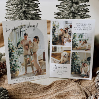 モダン アーチ フォト ホリデー カード