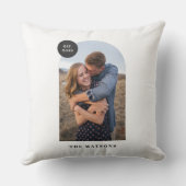 モダン アーチ フレーム オーダーメイド フォト 枕 - ブラック (裏面)