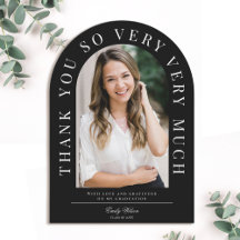 モダン アーチ 卒業 ありがとうカード