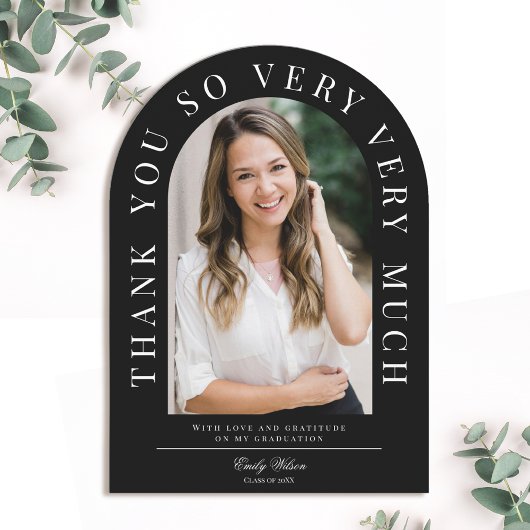 モダン アーチ 卒業 ありがとうカード 招待状