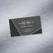 モダン アーティスティック グレー ブラック モノグラム マグネット名刺 (インサイチュ)